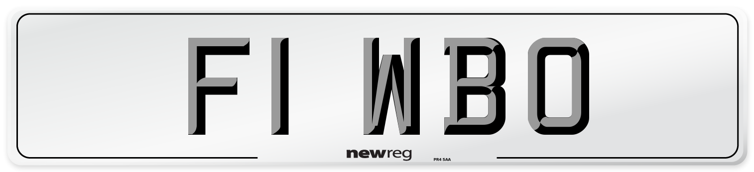F1 WBO Number Plate from New Reg